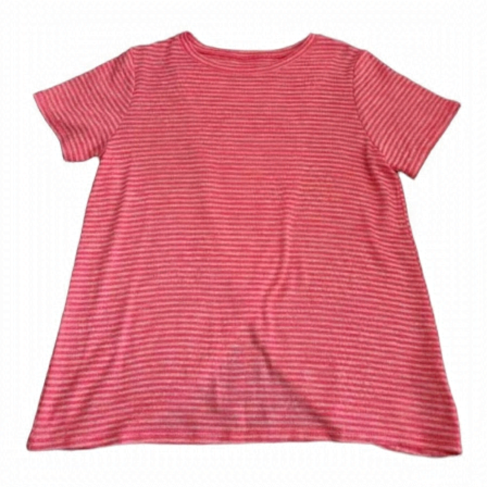 Zella Pink Striped Spliced Back T-Shirt Size L